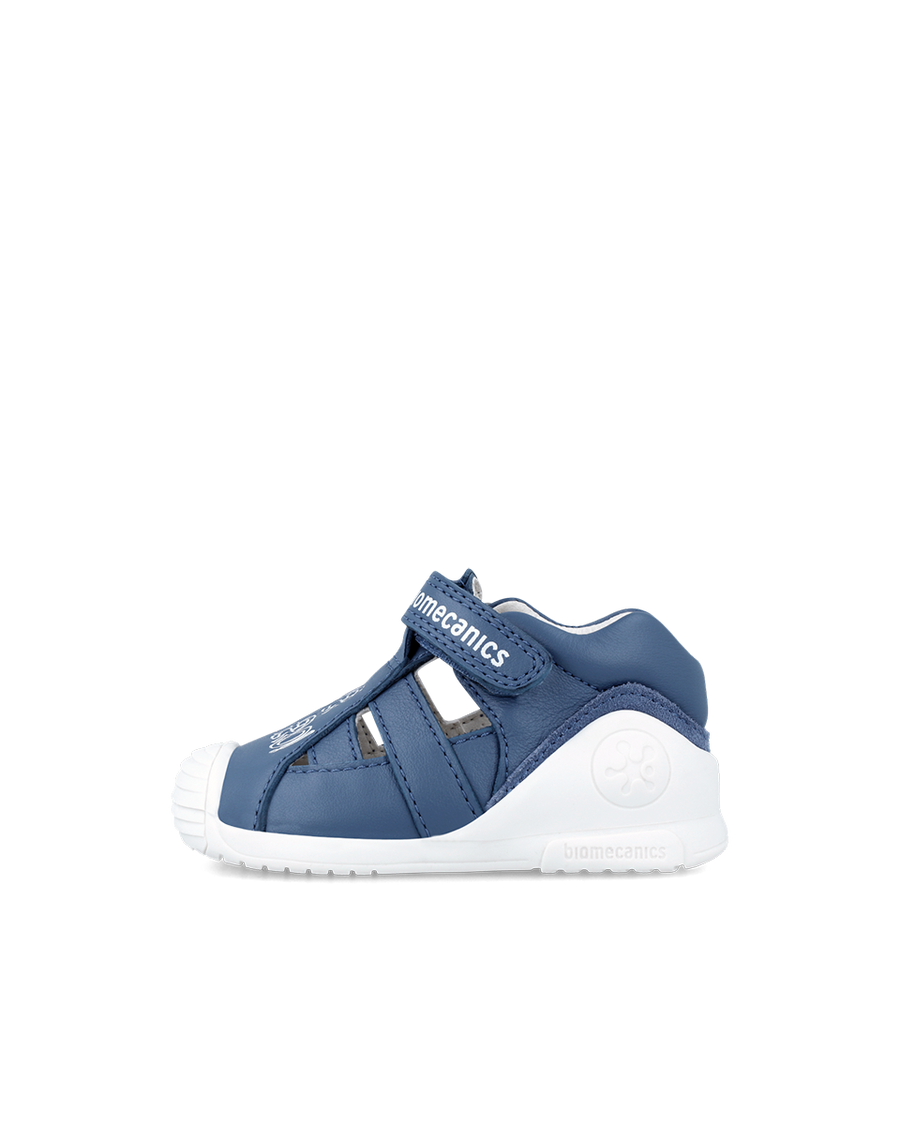 BIOMECANICS 202120A Double Velcro Casual First Shoe – Petrol/Blue colour Designed to support and protect baby's feet during their first steps.