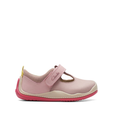 Clarks – Roller Bright First Steps pink shoes side view