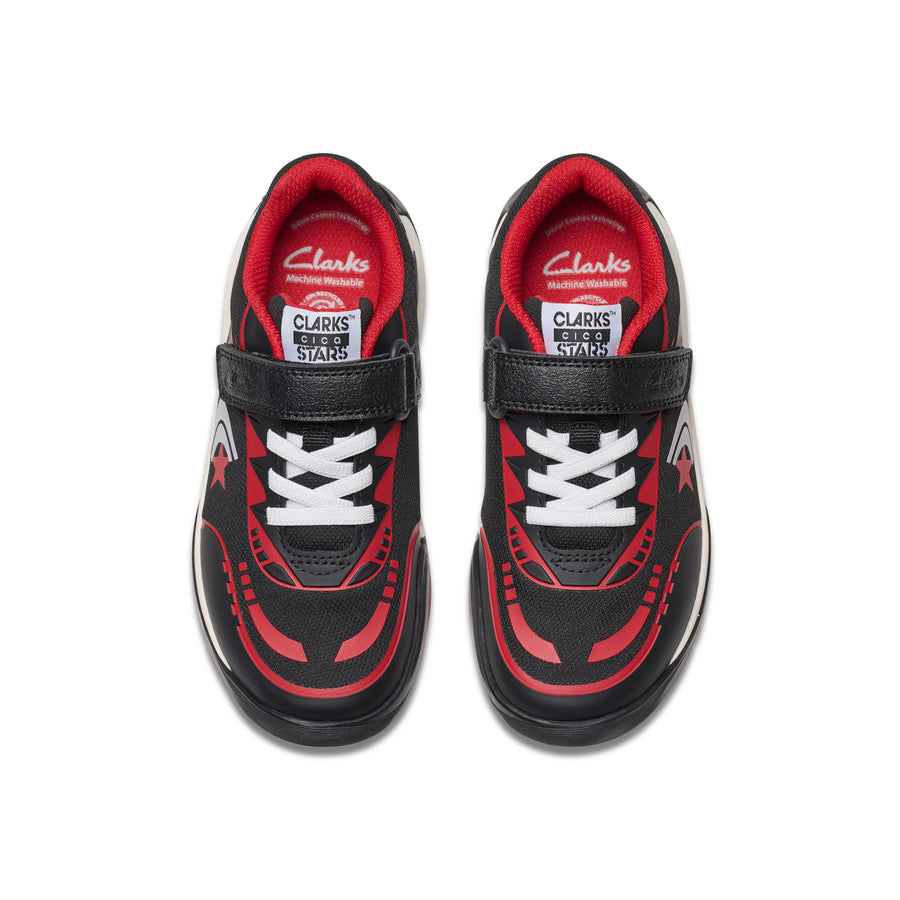 Clarks - CicaStarFlexK - Black/ Red