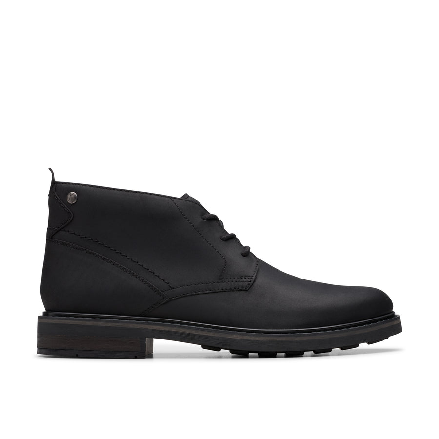Clarks - Newford Mid - Black Leather