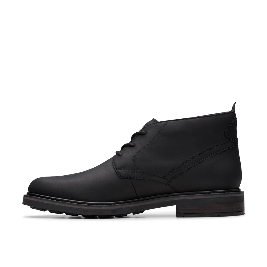 Clarks - Newford Mid - Black Leather