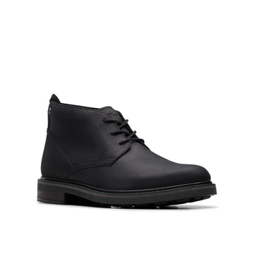Clarks - Newford Mid - Black Leather