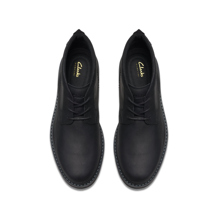Clarks - Newford Mid - Black Leather
