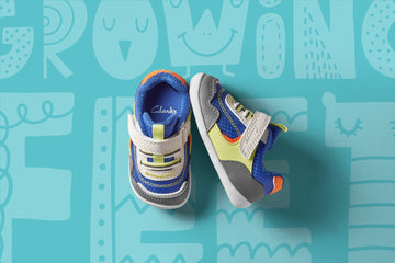 Clarks – Roller Fun T. Baby Boy Yellow, White and Blue Shoes. Perfect for your baby’s fist steps